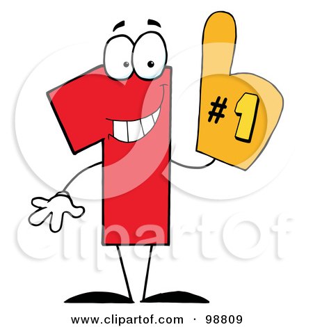 450x470 Royalty Free (Rf) Clipart Illustration Of A Number One Character