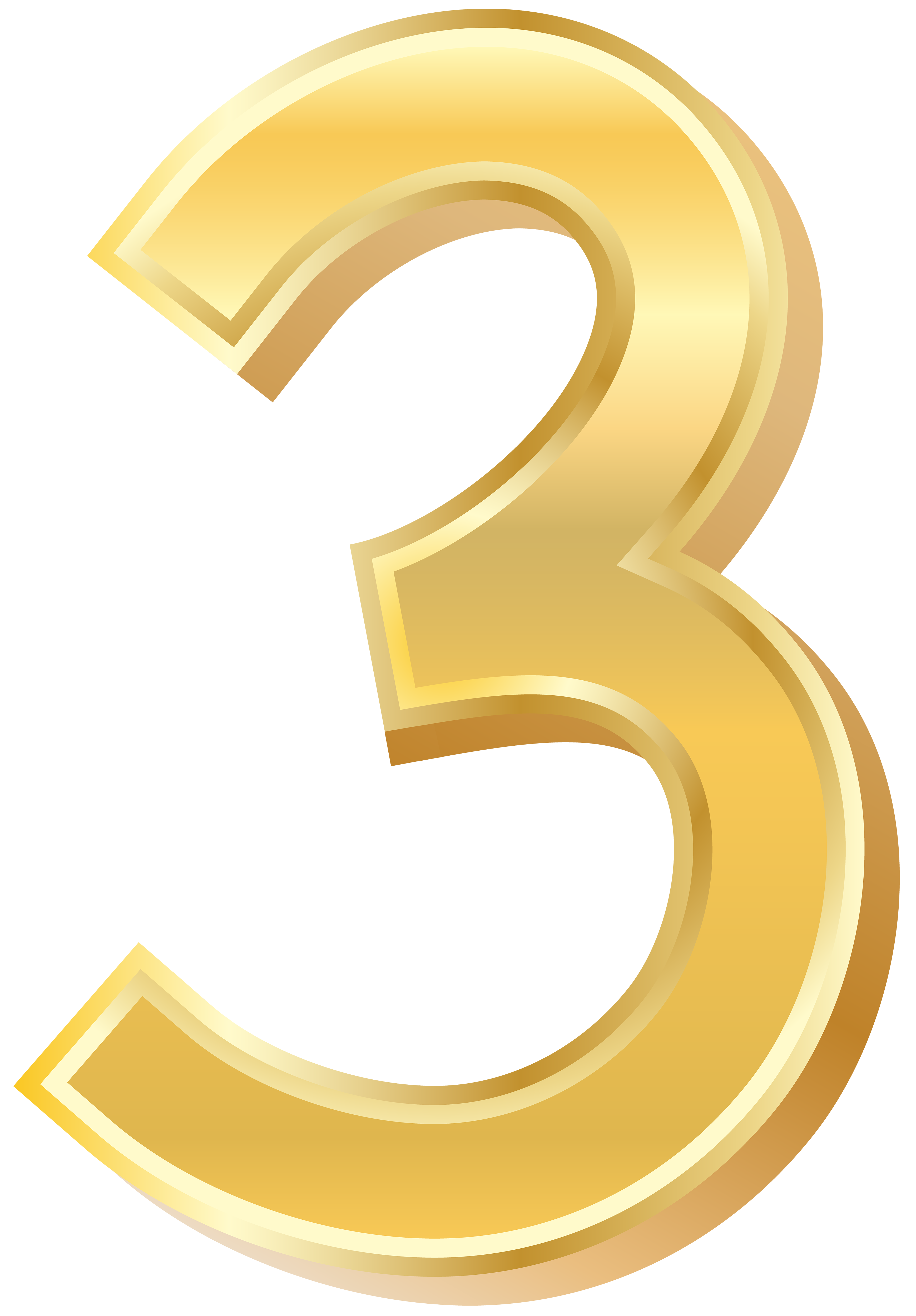 3479x5000 Gold Style Number Three Png Clip Art Imageu200b Gallery Yopriceville