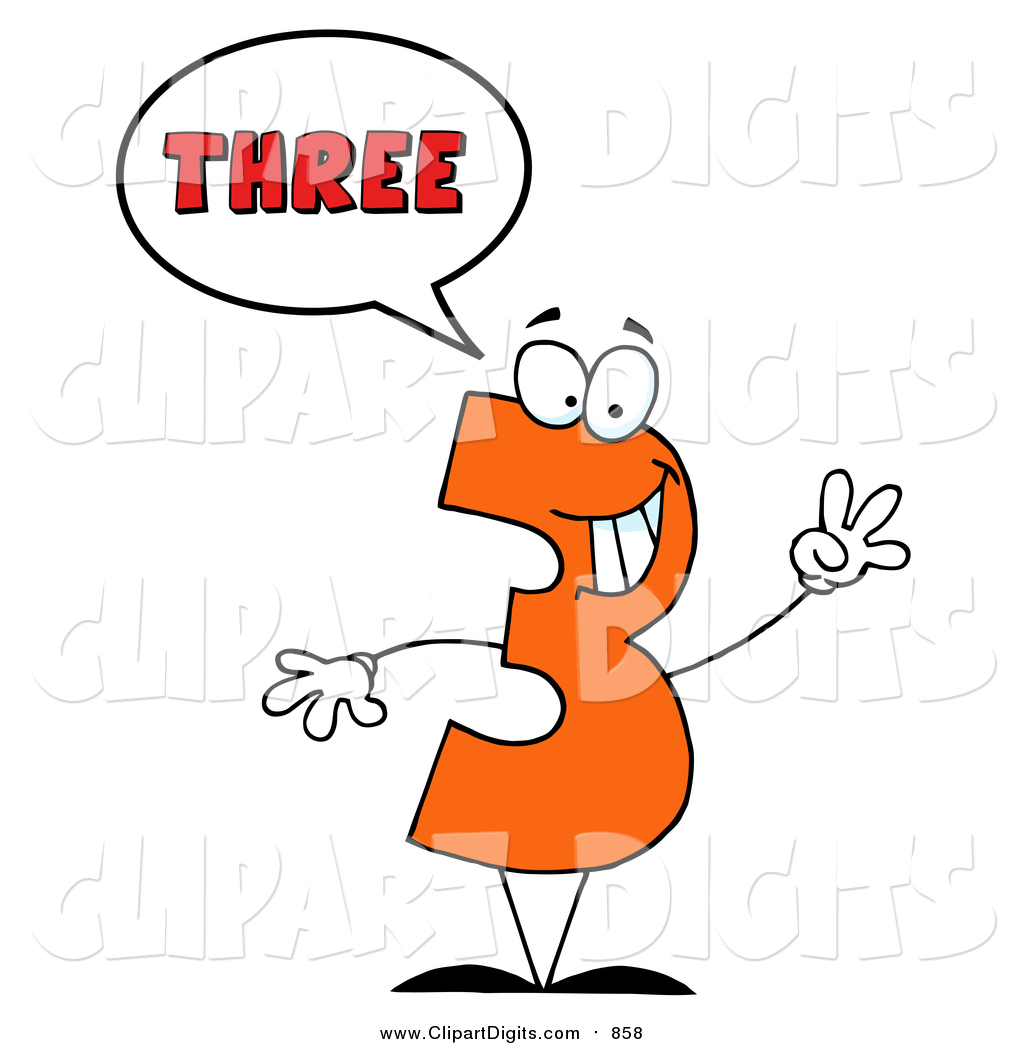 1024x1044 Vector Cartoon Clip Art Of A Number Three Character Saying Three