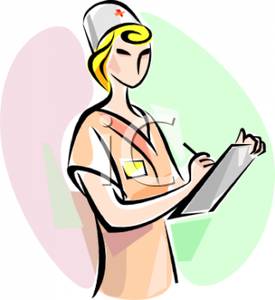 275x300 Royalty Free Clipart Image A Nurse Writing On A Chart