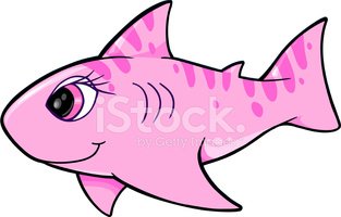 313x200 Cute Pink Shark Stock Vectors