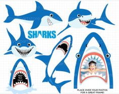 236x187 Set Of Scary Sharks In Cartoon Style 3.png Sea Animals Clip Art