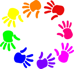 300x279 Colorful Circle Of Hands Nursery School Clip Art