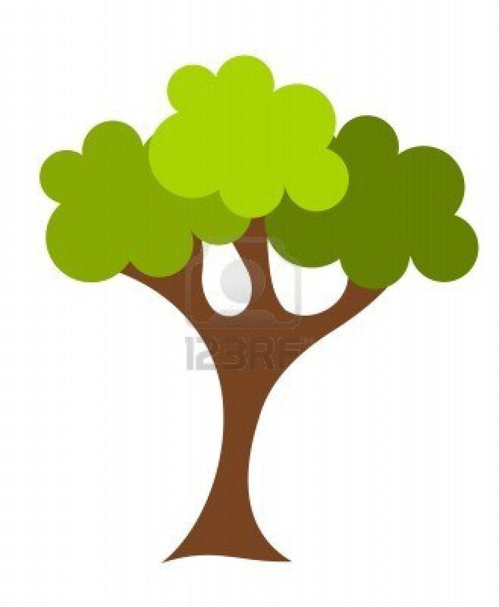 987x1200 Green Cartoon Oak Tree Vector Illustration Stock Photo Vector