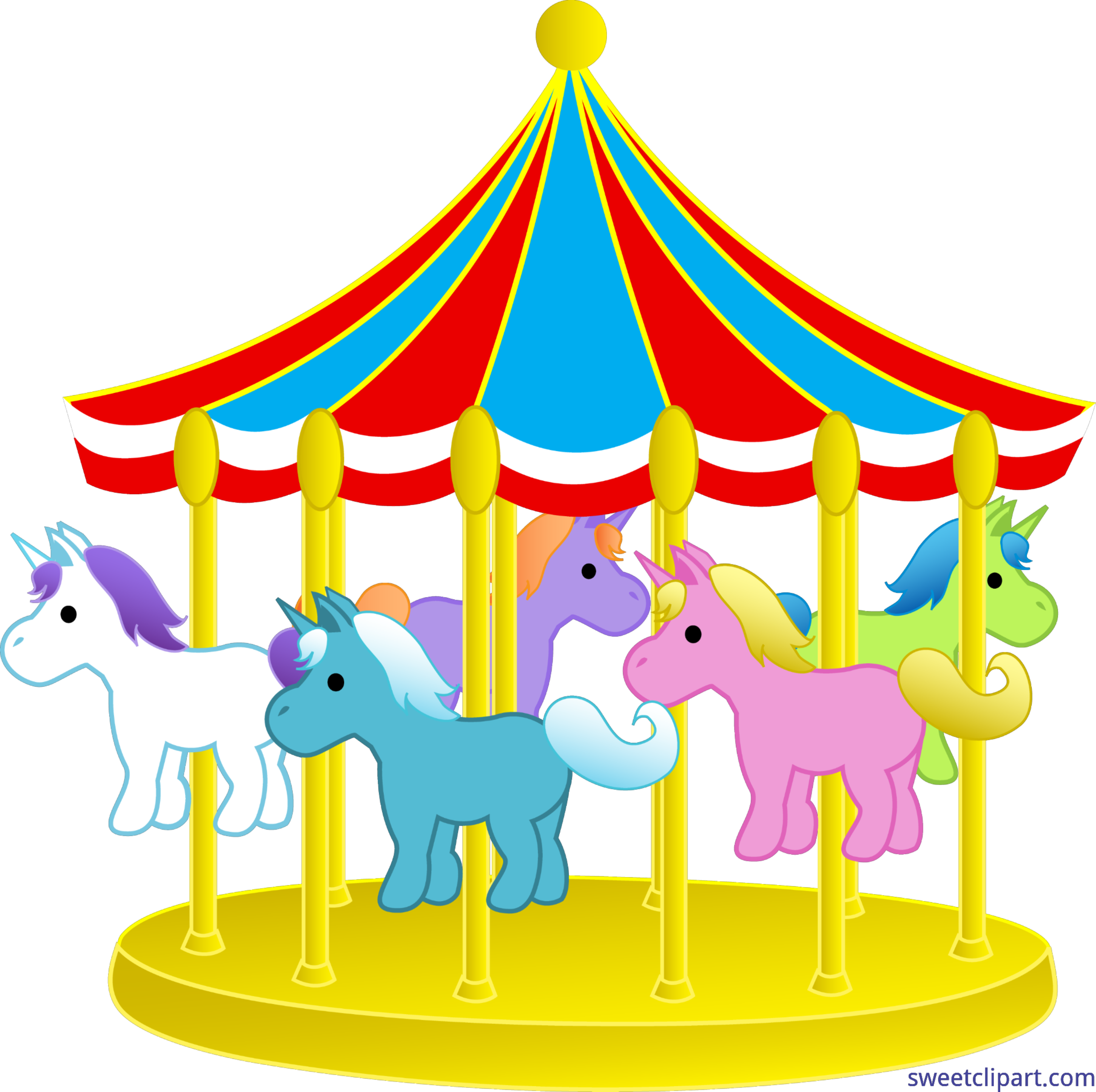 3999x3987 Objects Carnival Carousel 1 Clip Art