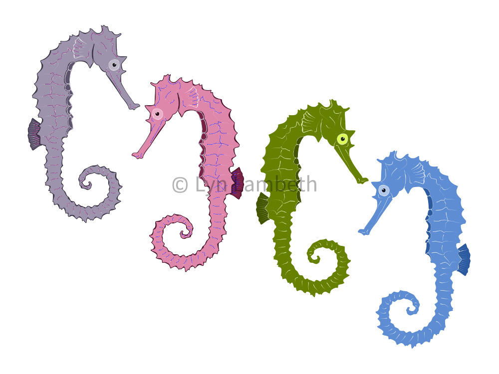 1000x750 Seahorse Clipart, Instant Download, Sea Clip Art, Ocean Animals