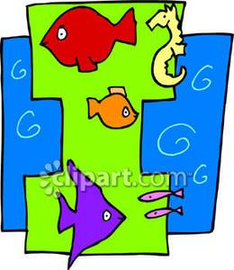 260x300 Letter I With Ocean Creatures