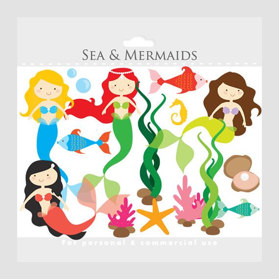 570x570 Baby Mermaid Clipart Free Download To Color