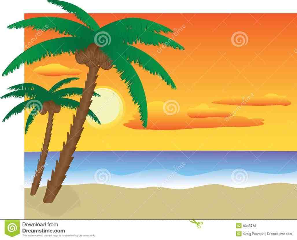 1027x830 Sunset On The Beach Clipart