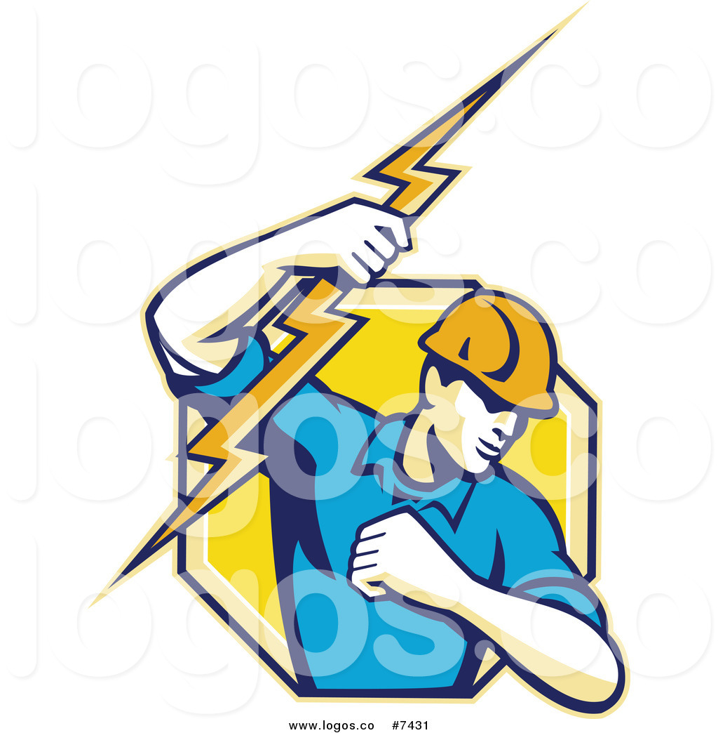 1024x1044 Royalty Free Clip Art Vector Logo Of A Male Electrician Lineman
