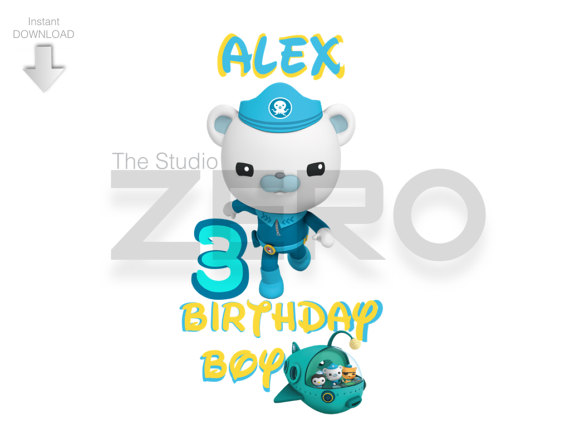 570x428 Octonauts, Birthday Boy Clipart, Personalize, Printable Iron