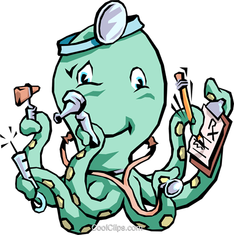 478x480 Octopus Doctor Royalty Free Vector Clip Art Illustration Cart1497