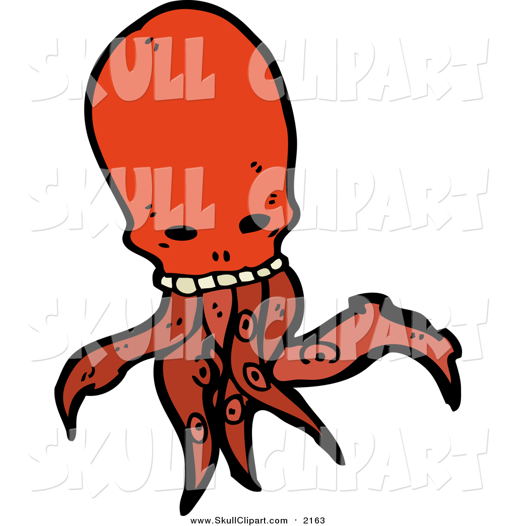 1024x1044 Vector Clip Art Of A Red Skull Head Octopus Monster By
