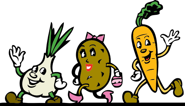 600x344 Cartoon Veggies Running Clip Art Free Vector 4vector