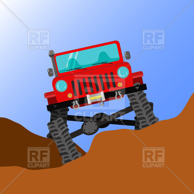 400x400 Front View, Modified Off Road Vehicle On Big Wheels Royalty Free