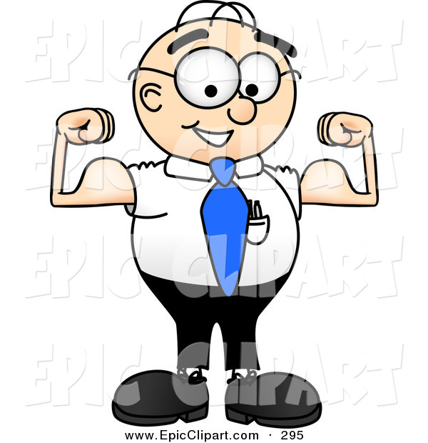 600x620 Vector Clip Art Of A Muscular Male Caucasian Office Nerd Business