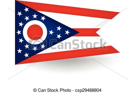 450x309 Ohio State Flag. Official Flag Of The State Of Ohio. Vector