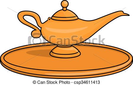 450x287 Magic Genie Lamp Illustration Design Vector Clip Art