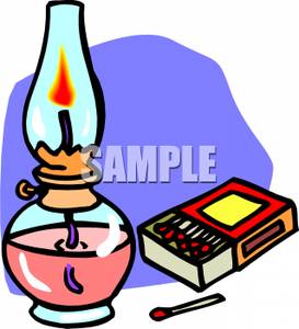 273x300 Clip Art Image A Box Of Matches Next To An Oil Lamp