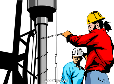 480x354 Oil Rig Workers Royalty Free Vector Clip Art Illustration
