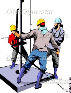 229x300 Men Working On Oil Rig Vector Clip Art