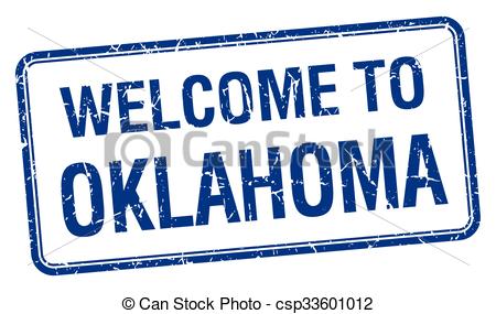 450x285 Welcome To Oklahoma Blue Grunge Square Stamp Vector Clip Art