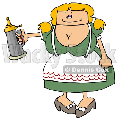 400x400 German Woman Serving A Beer Stein