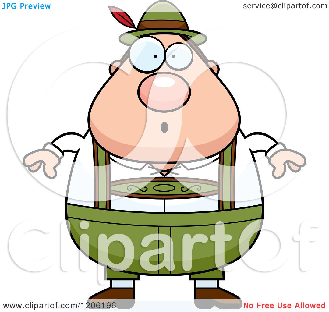 1080x1024 Cartoon Of A Surprised Chubby Oktoberfest German Man