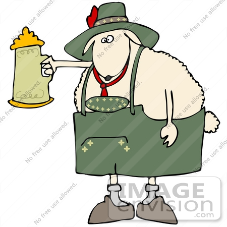 450x450 Clip Art Graphic An Oktoberfest Sheep Holding Up A Stein