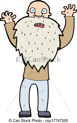 296x470 Cartoon Frightened Old Man With Beard Clip Art Vector