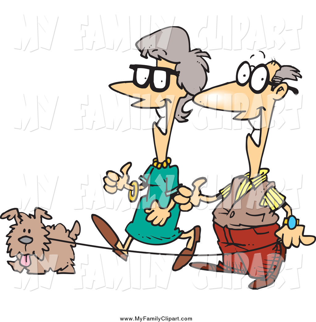 1024x1044 Happy Old Couple Cartoon