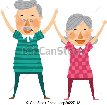 450x444 The View Of Old Couple Is Exercising Vector Clip Art