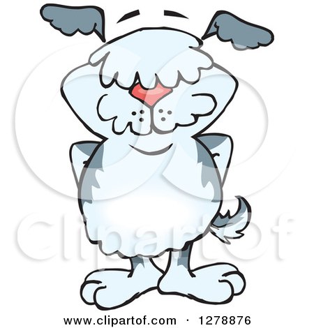 450x470 Clipart Of A Happy Old English Sheepdog Giving A Thumb Up