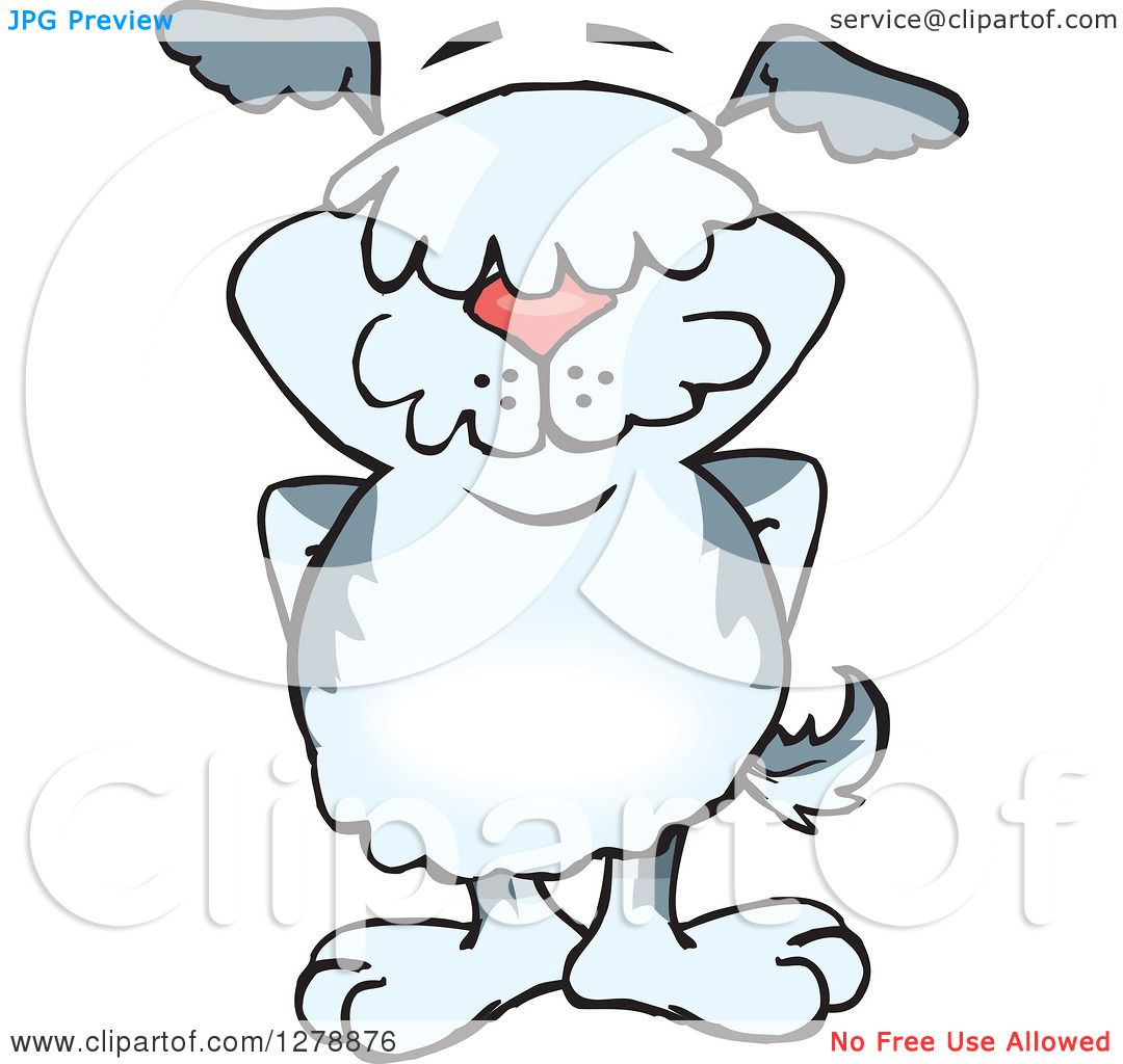 1080x1024 Clipart Of A Happy Old English Sheepdog Standing