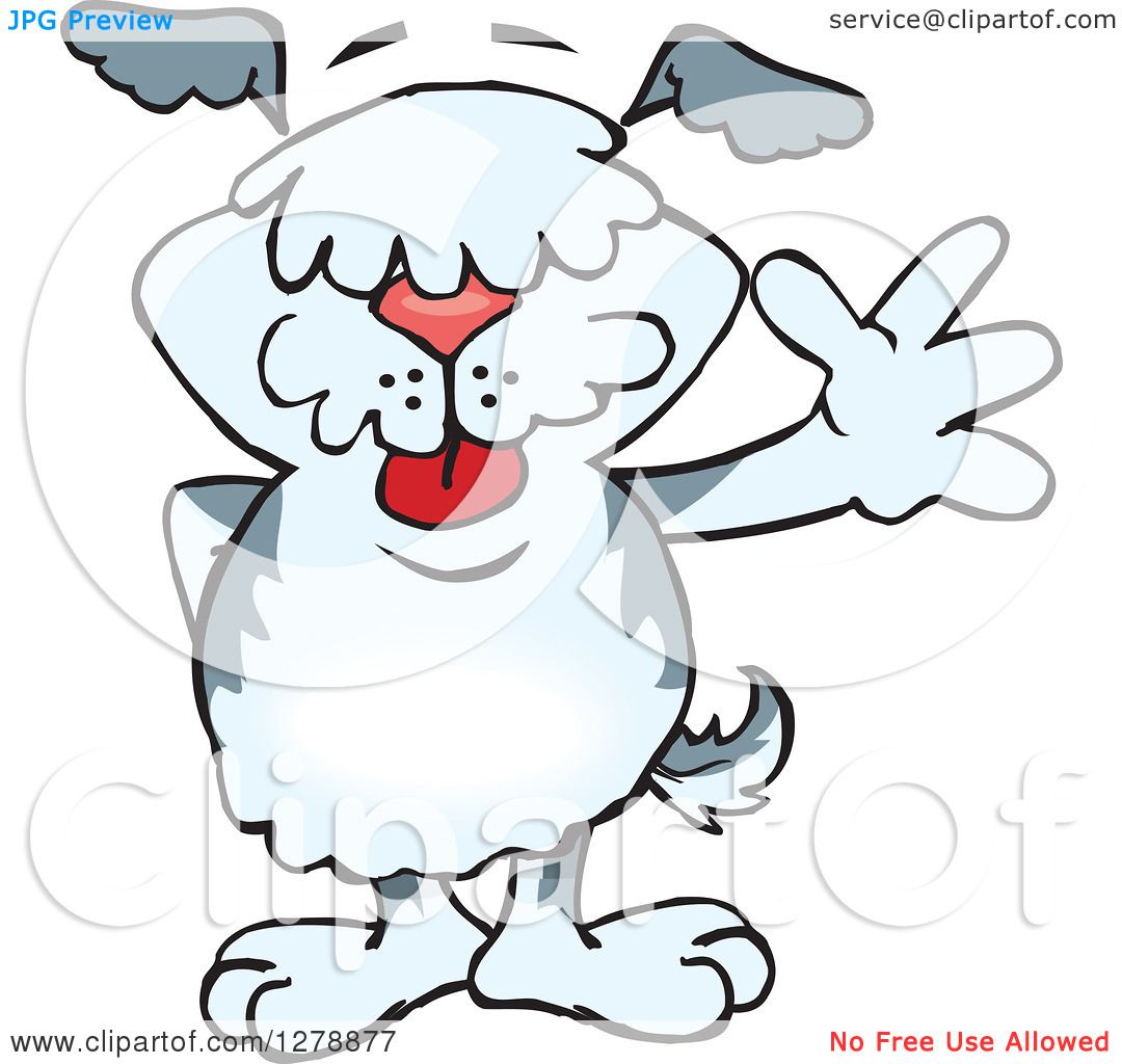 1080x1024 Clipart Of A Happy Old English Sheepdog Waving