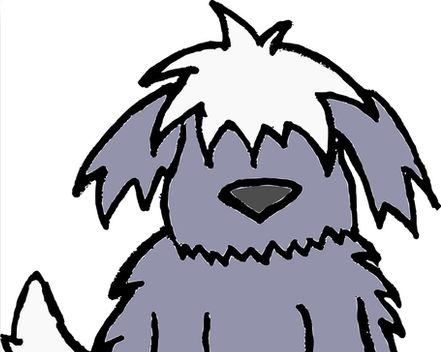 441x352 Just Scruffy Dog Cartoon Old English Sheepdog Canvas Prints By
