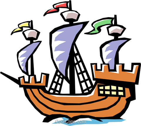 480x430 Old Fashioned Sailing Ship Royalty Free Vector Clip Art