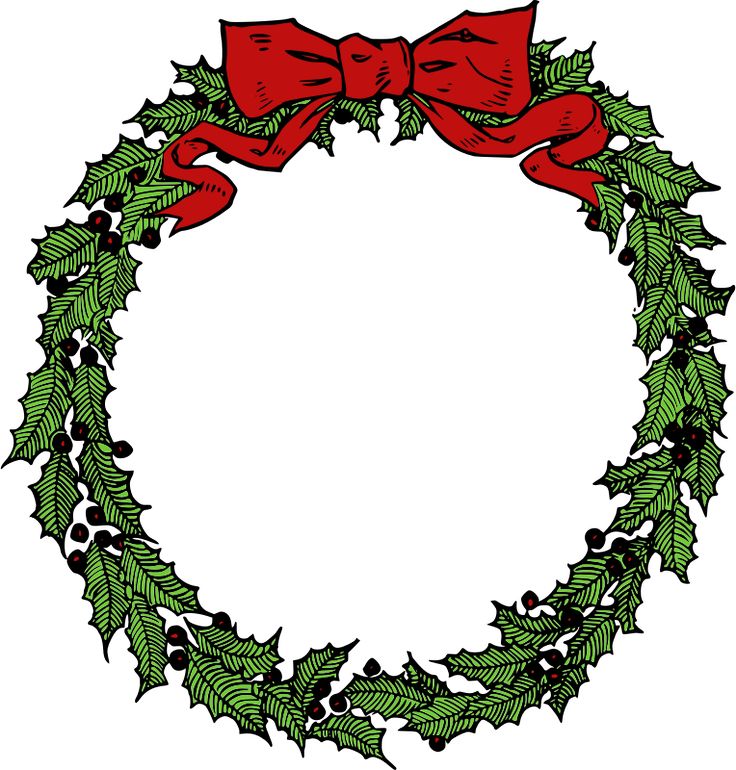 736x770 Old Fashioned Christmas Wreath Clip Art Merry Christmas Amp Happy