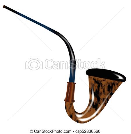 450x459 Long Stem Pipe. A Trypical Old Fashioned Pipe In Isolateion