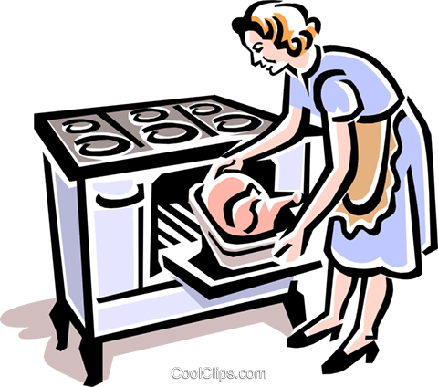 480x424 Old Fashioned Cooking Turkey Royalty Free Vector Clip Art