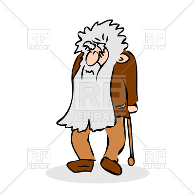 400x400 Funny Old Man With Walking Cane Royalty Free Vector Clip Art Image