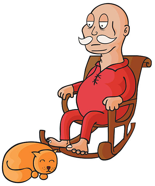 512x612 Old Man Getting Ready For Bedtime Clipart Collection