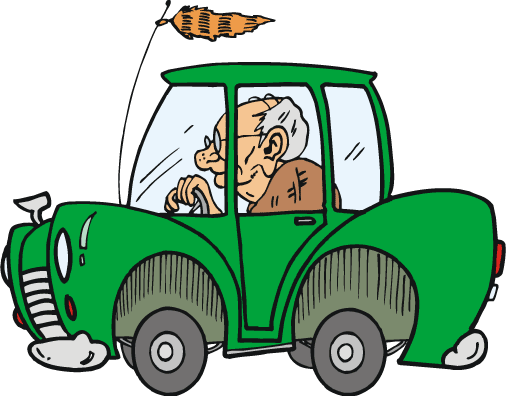 506x396 Cartoon Old People Driving Clipart
