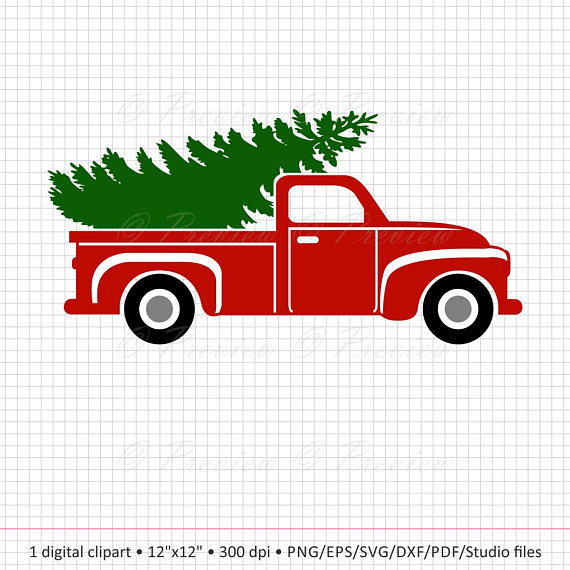 570x570 Buy 2 Get 1 Free Digital Clipart Christmas Tree Truck