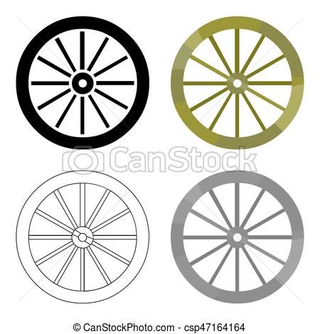 450x470 Cart Wheel Icon Cartoon. Singe Western Icon From The Wild Clip
