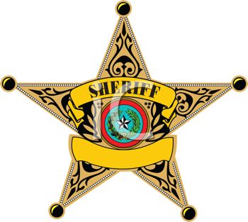 350x313 Cartoon Old West Style Sheriff Badge