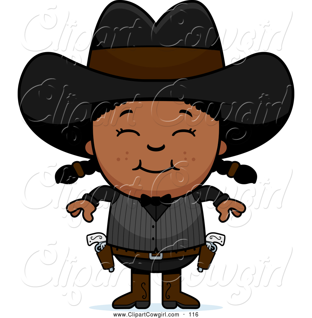 1024x1044 Clipart Of A Happy Black Old West Gunslinger Girl By Cory Thoman