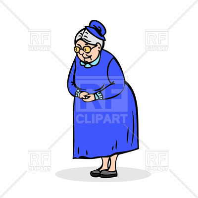 400x400 Grandmother Standing With Folded Hands Royalty Free Vector Clip