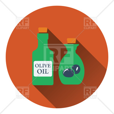 400x400 Bottle Of Olive Oil Icon, Flat Color Design Royalty Free Vector