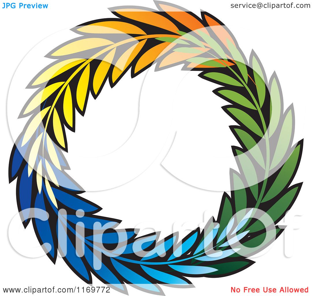 1080x1024 Clipart Of A Colorful Olive Branch Wreath